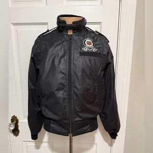 Vintage 1980s Cadillac Craftsman Adult Small Thin Jacket Black Car Club Patch